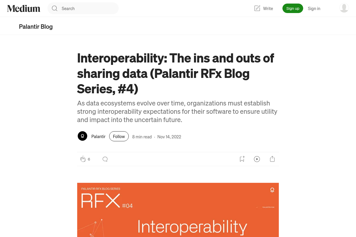 Interoperability: The Ins and Outs of Sharing Data (Palantir RFx, #4)