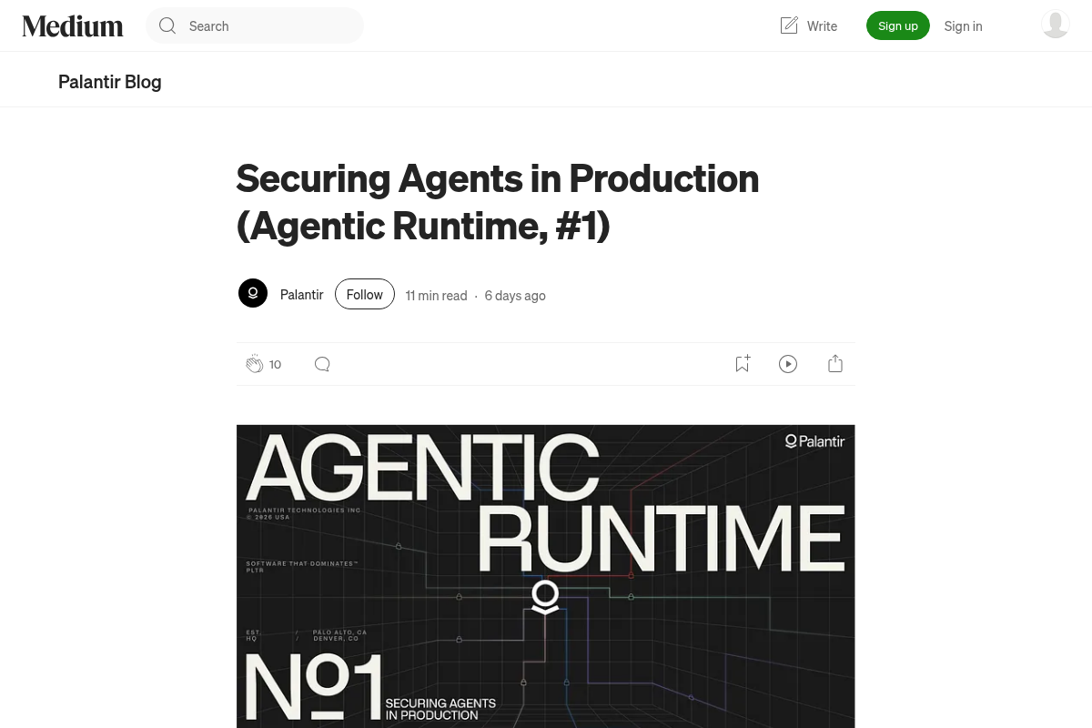 Securing Agents in Production (Agentic Runtime, #1)