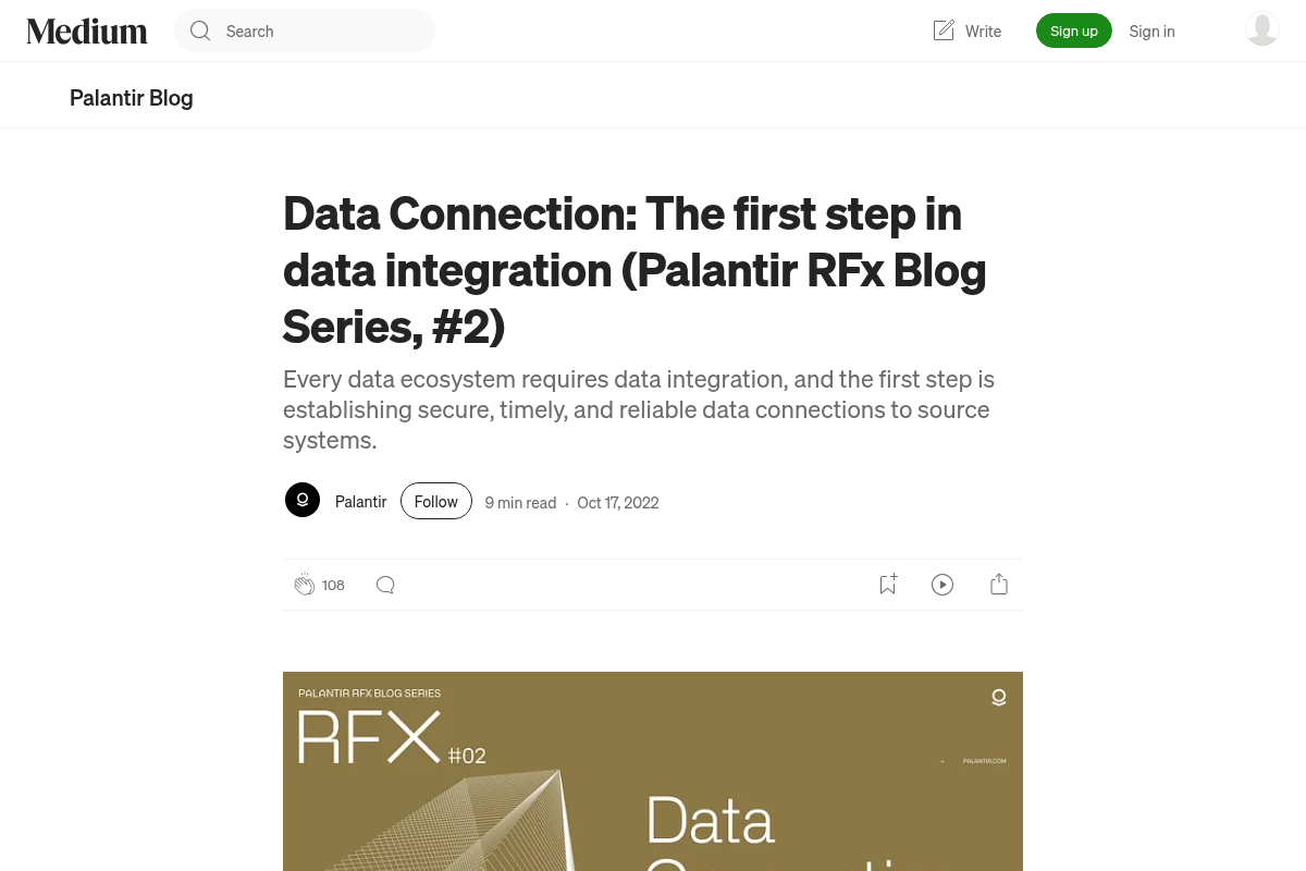 Data Connection: The First Step in Data Integration (Palantir RFx, #2)
