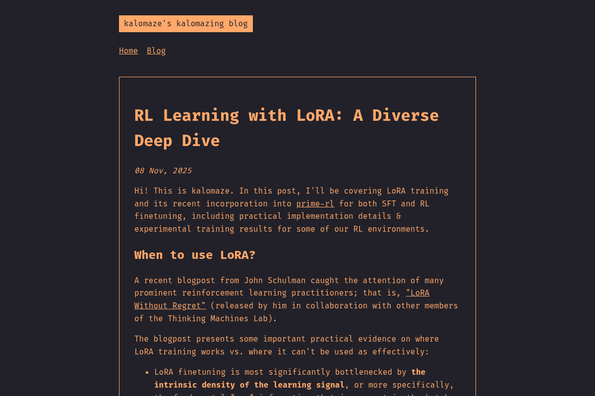 RL Learning with LoRA: A Diverse Deep Dive